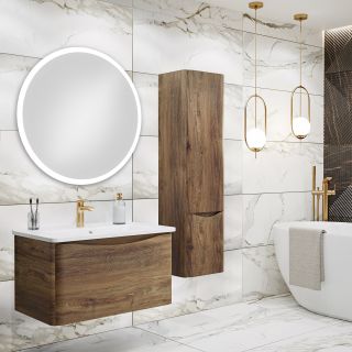 Тумба Runo Тоскана 80 темное дерево под умывальник Никсон 80 (00-00001417)